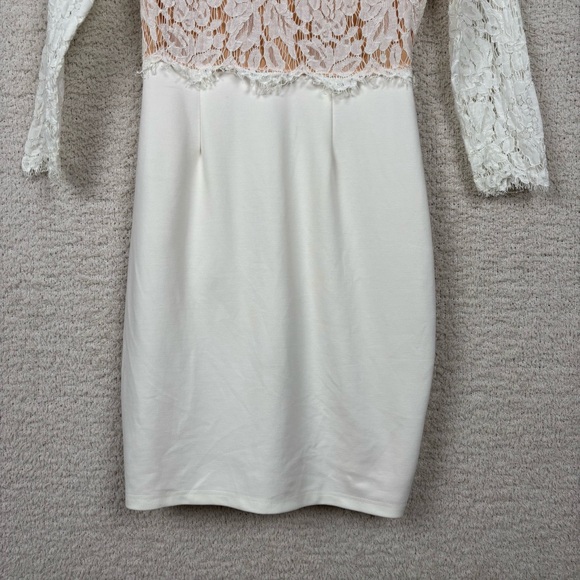 Lulus‎ Dress Womens S White Beige She Knows White Lace Bodycon Bridal Party Gown - Picture 6 of 13
